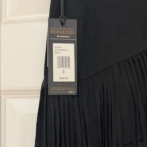 Idyllwind Asymmetrical Black Fringe Skirt - Picture 4 of 4